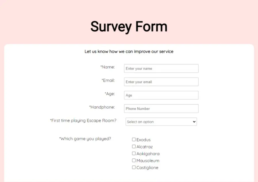 Survey Forms for Research