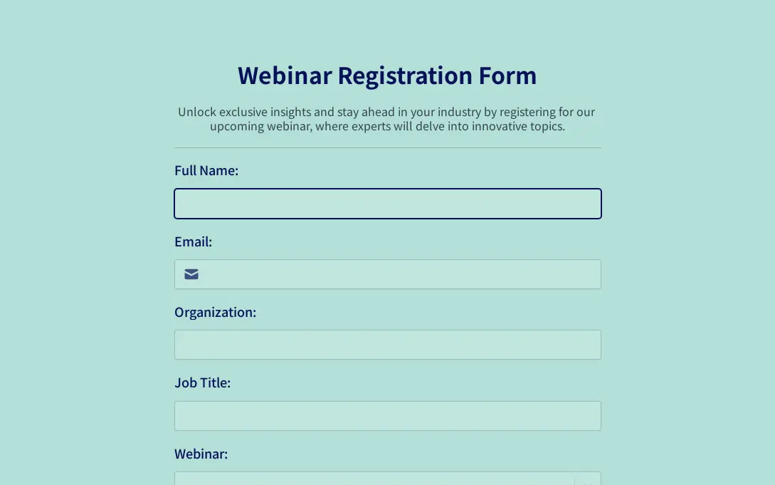 Webinar Registration