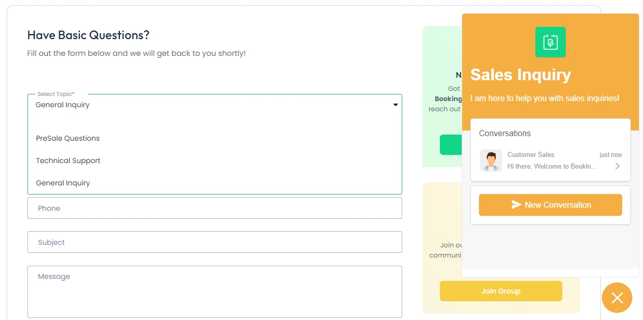 Multiple Contact Options