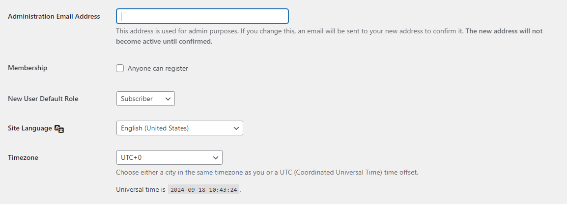 WordPress Mail Settings