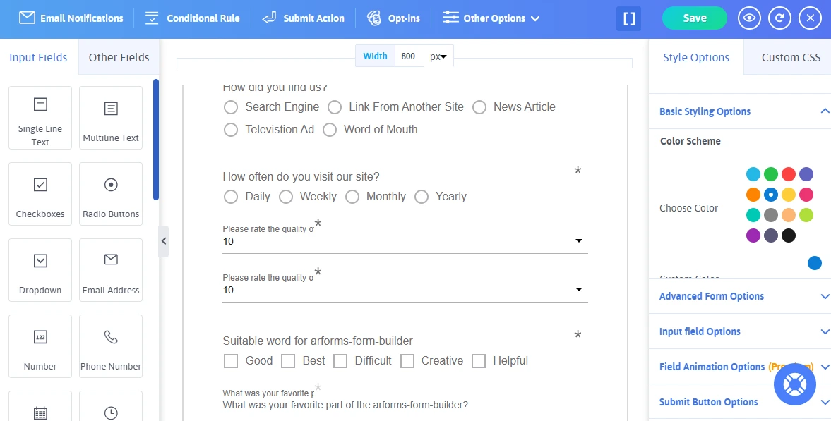 Add New Form and Enter the Required Fields