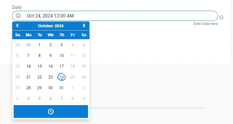 Activate the time picker option and set your format