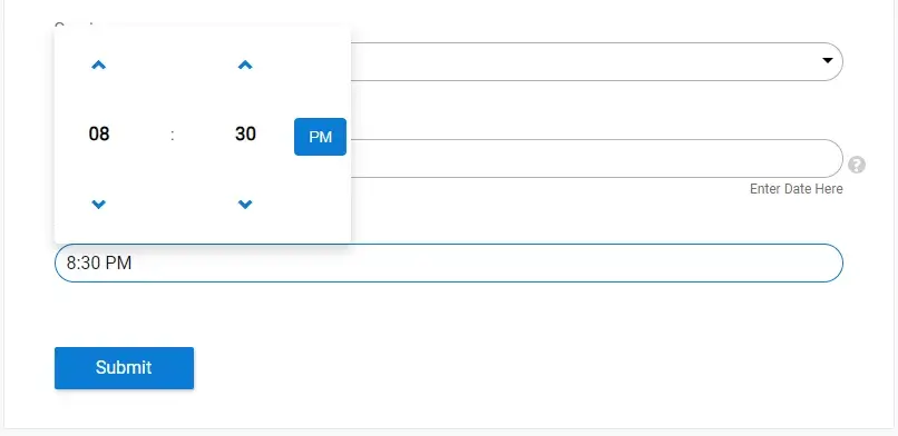 check the timepicker on your form