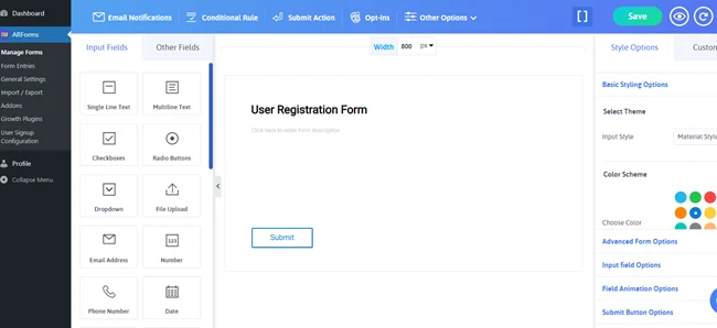 Add Registration Form Fields