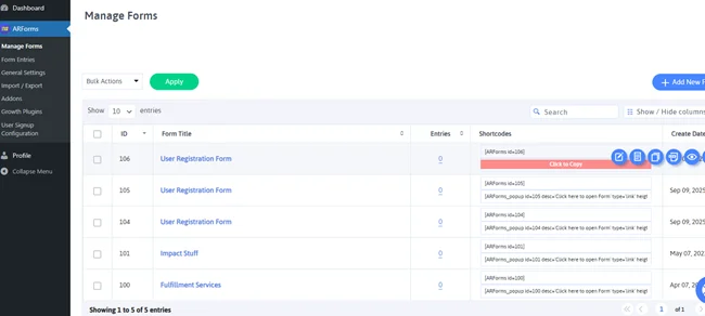 Publish the User Registration Form