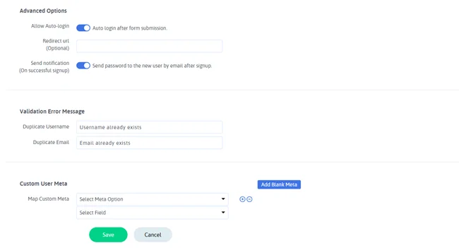 customize the error validation messages