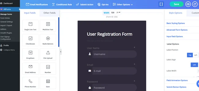 responsive and mobile friendly form